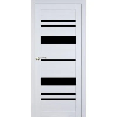 Міжкімнатні Двері Portalino Doors PL-ECO-4 Чорне скло Ламінатин-0