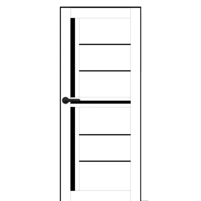 Межкомнатные Двери Portalino Doors PL-PP-06 Черное стекло ПВХ плёнка-0