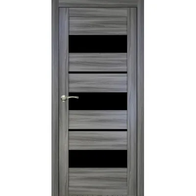 Міжкімнатні Двері Portalino Doors PL-ECO-5 Чорне скло Ламінатин-2