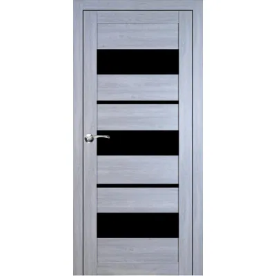 Міжкімнатні Двері Portalino Doors PL-ECO-5 Чорне скло Ламінатин-3