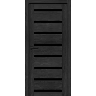 Межкомнатные Двери Portalino Doors PL-ECO-03 Черное стекло Ламинатин-1