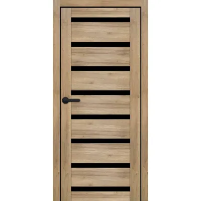 Межкомнатные Двери Portalino Doors PL-ECO-03 Черное стекло Ламинатин-10