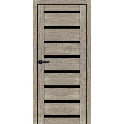 Межкомнатные Двери Portalino Doors PL-ECO-03 Черное стекло Ламинатин-11