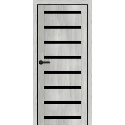 Межкомнатные Двери Portalino Doors PL-ECO-03 Черное стекло Ламинатин-12