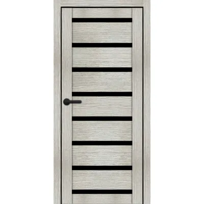 Межкомнатные Двери Portalino Doors PL-ECO-03 Черное стекло Ламинатин-13