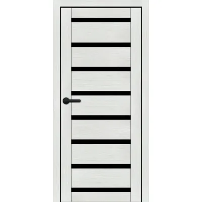 Межкомнатные Двери Portalino Doors PL-ECO-03 Черное стекло Ламинатин-3