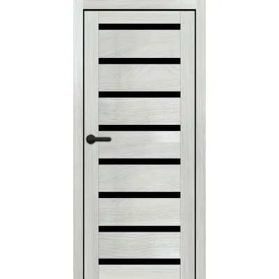 Межкомнатные Двери Portalino Doors PL-ECO-03 Черное стекло Ламинатин-8