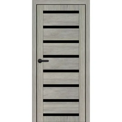 Межкомнатные Двери Portalino Doors PL-ECO-03 Черное стекло Ламинатин-0