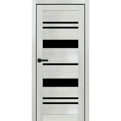 Межкомнатные Двери Portalino Doors PL-ECO-04 Черное стекло Ламинатин-1