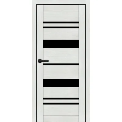 Межкомнатные Двери Portalino Doors PL-ECO-04 Черное стекло Ламинатин-10