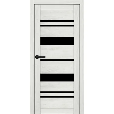 Межкомнатные Двери Portalino Doors PL-ECO-04 Черное стекло Ламинатин-2