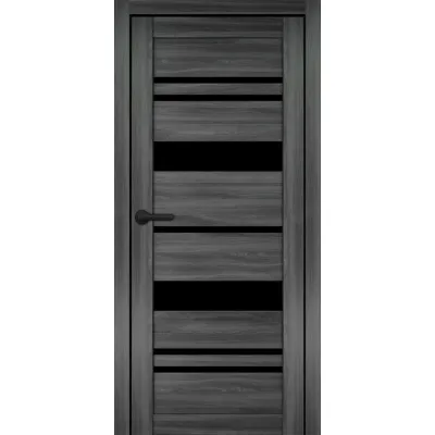Межкомнатные Двери Portalino Doors PL-ECO-04 Черное стекло Ламинатин-3
