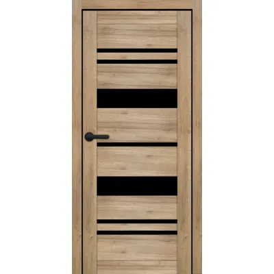 Межкомнатные Двери Portalino Doors PL-ECO-04 Черное стекло Ламинатин-4