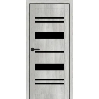 Межкомнатные Двери Portalino Doors PL-ECO-04 Черное стекло Ламинатин-6