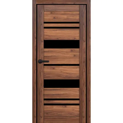 Межкомнатные Двери Portalino Doors PL-ECO-04 Черное стекло Ламинатин-0