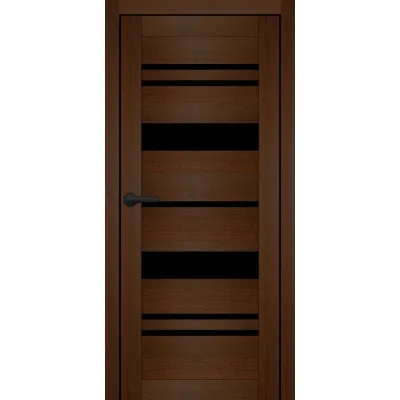 Межкомнатные Двери Portalino Doors PL-PVC-04 Черное стекло ПВХ плёнка-2