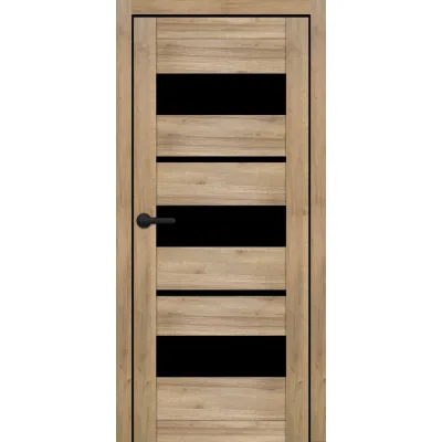 Міжкімнатні Двері Portalino Doors PL-ECO-05 Чорне скло Ламінатин-9