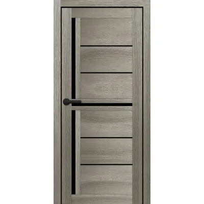 Межкомнатные Двери Portalino Doors PL-PVC-06 Черное стекло ПВХ плёнка-0