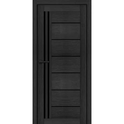 Межкомнатные Двери Portalino Doors PL-ECO-14 Черное стекло Ламинатин-1