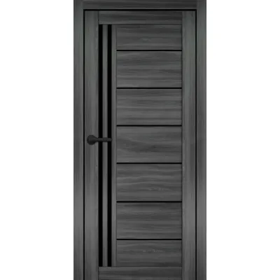 Межкомнатные Двери Portalino Doors PL-ECO-14 Черное стекло Ламинатин-11