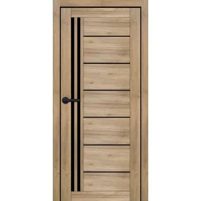Межкомнатные Двери Portalino Doors PL-ECO-14 Черное стекло Ламинатин-12