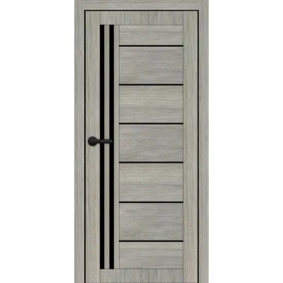 Межкомнатные Двери Portalino Doors PL-ECO-14 Черное стекло Ламинатин-2