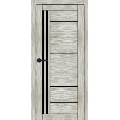 Межкомнатные Двери Portalino Doors PL-ECO-14 Черное стекло Ламинатин-3