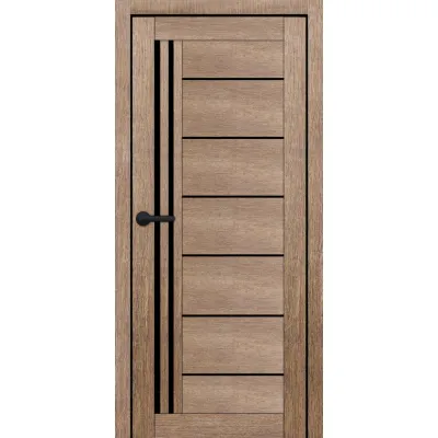 Межкомнатные Двери Portalino Doors PL-ECO-14 Черное стекло Ламинатин-7
