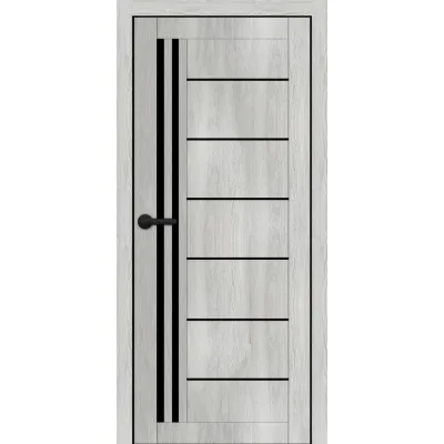 Межкомнатные Двери Portalino Doors PL-ECO-14 Черное стекло Ламинатин-0