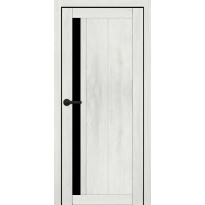 Межкомнатные Двери Portalino Doors PL-ECO-24 Черное стекло Ламинатин-0