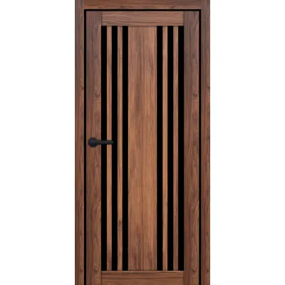 Межкомнатные Двери Portalino Doors PL-ECO-26 Черное стекло Ламинатин-1