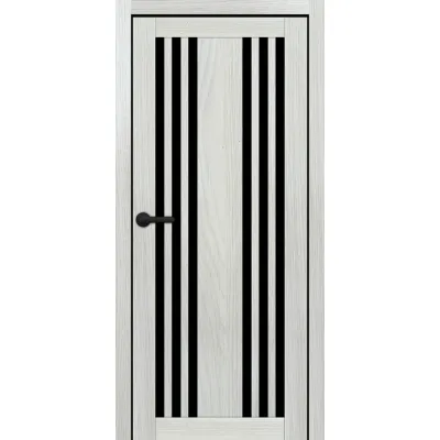Межкомнатные Двери Portalino Doors PL-ECO-26 Черное стекло Ламинатин-2