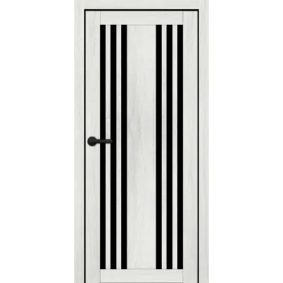 Межкомнатные Двери Portalino Doors PL-ECO-26 Черное стекло Ламинатин-3