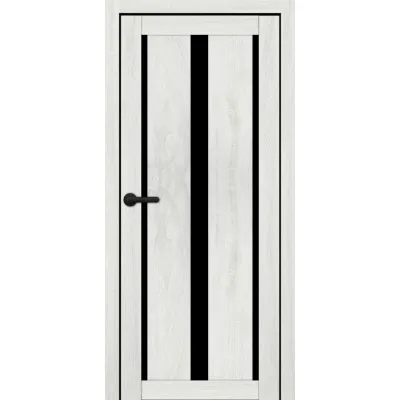 Межкомнатные Двери Portalino Doors PL-ECO-27 Черное стекло Ламинатин-1