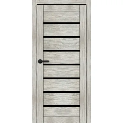 Межкомнатные Двери Portalino Doors PL-ECO-02 Черное стекло Ламинатин-1