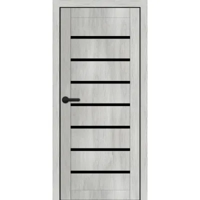 Межкомнатные Двери Portalino Doors PL-ECO-02 Черное стекло Ламинатин-11
