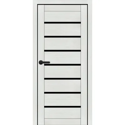 Межкомнатные Двери Portalino Doors PL-ECO-02 Черное стекло Ламинатин-2