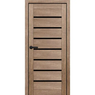 Межкомнатные Двери Portalino Doors PL-ECO-02 Черное стекло Ламинатин-5