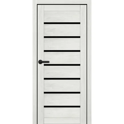 Межкомнатные Двери Portalino Doors PL-ECO-02 Черное стекло Ламинатин-8