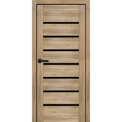 Межкомнатные Двери Portalino Doors PL-ECO-02 Черное стекло Ламинатин-9