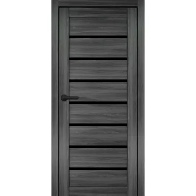 Межкомнатные Двери Portalino Doors PL-ECO-02 Черное стекло Ламинатин-0