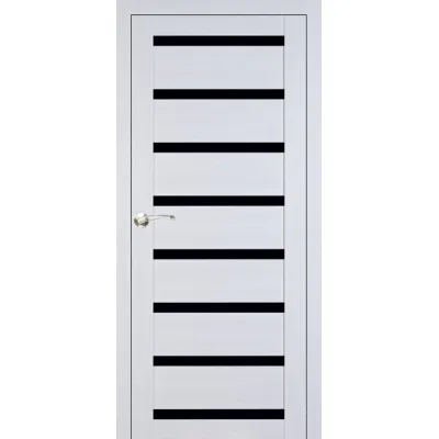 Межкомнатные Двери Portalino Doors PL-ECO-3 Черное стекло Ламинатин-2