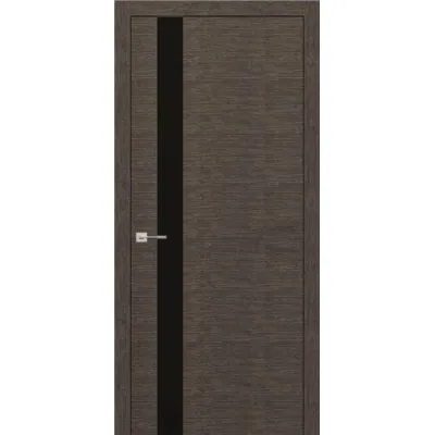 Межкомнатные Двери Rodos Modern Flat полустекло Черное стекло ПВХ плёнка-1