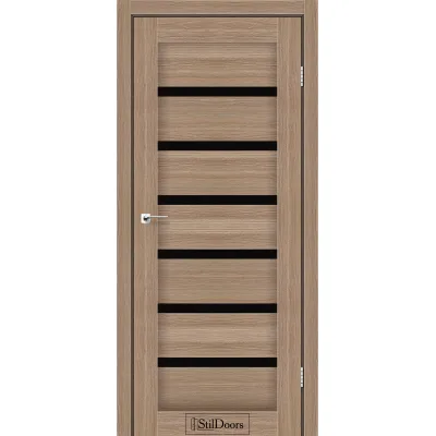 Міжкімнатні Двері StilDoors FLORIDA Чорне скло ПВХ плівка-8