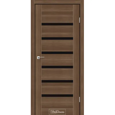 Міжкімнатні Двері StilDoors FLORIDA Чорне скло ПВХ плівка-10