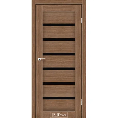 Міжкімнатні Двері StilDoors FLORIDA Чорне скло ПВХ плівка-1
