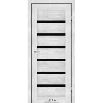 Міжкімнатні Двері StilDoors FLORIDA Чорне скло ПВХ плівка-3