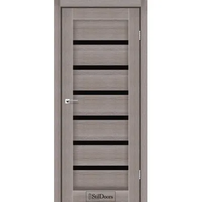 Міжкімнатні Двері StilDoors FLORIDA Чорне скло ПВХ плівка-4