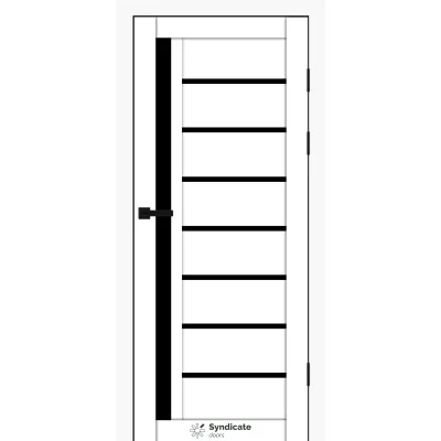 Межкомнатные Двери Syndicate Doors SD-PVC-101 Черное стекло ПВХ плёнка-1