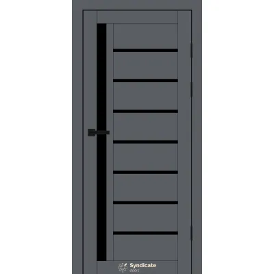 Межкомнатные Двери Syndicate Doors SD-PVC-101 Черное стекло ПВХ плёнка-3